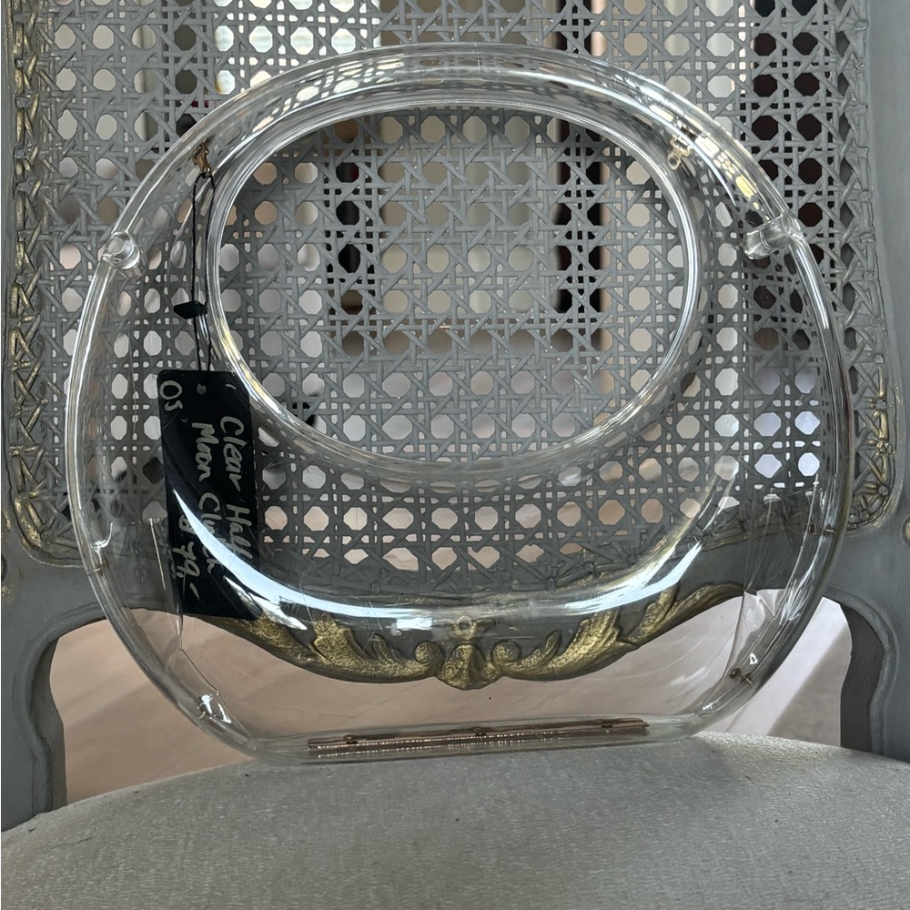 ✨Clear Acrylic Half Moon Handbag with Gold Hardware✨